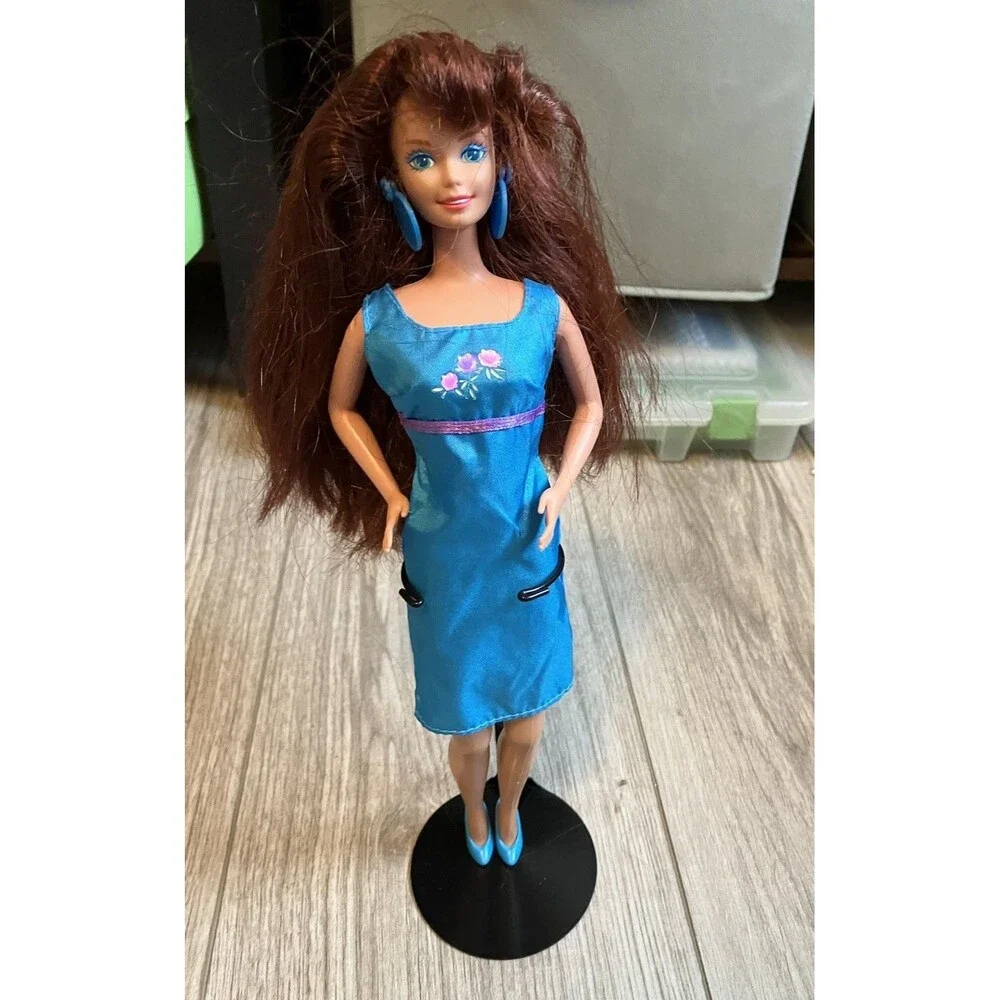 Paint & Dazzle Teresa Barbie Doll 1993 90s Auburn Hair, Redressed Vintage